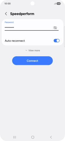 Key in the password for the WiFi network and press Connect.