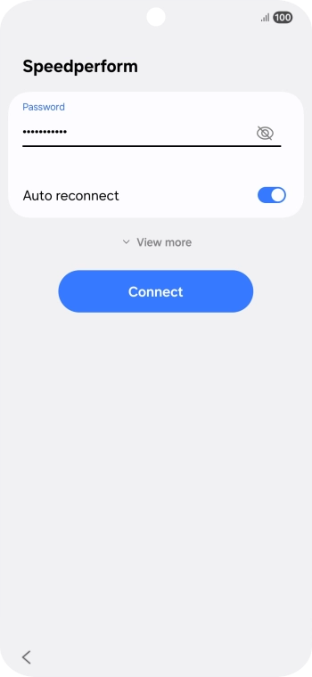 Key in the password for the WiFi network and press Connect.